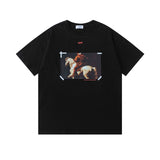 Spring/summer ow splatter graffiti arrow graphic crewneck short sleeve tee