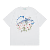 Summer collection: casa casablanca print oversized short-sleeve t-shirt - premium heavyweight cotton