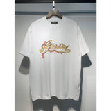 [gram] am peace dove flowing paint graffiti letter starry sky classic logo printing short sleeve couple t-shirt
