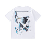 Spring/summer ow splatter graffiti arrow graphic crewneck short sleeve tee