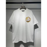[gram] am peace dove flowing paint graffiti letter starry sky classic logo printing short sleeve couple t-shirt