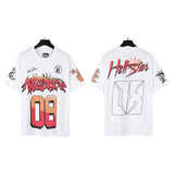 american trend high quality loose t-shirt pure cotton front and rear high-definition printing casualcoupletrendy short sleeves
