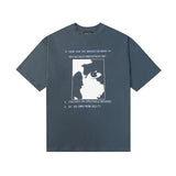Erd melancholic rich second generation short-sleeved portrait sketch graffiti cross-border new high street loosecasual print