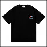 Export wholesale niche american fashion rhu flag floralsprinting double yarn pure cottoncasualloose couple short-sleeved t