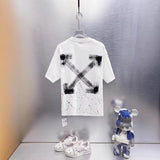 Spring/summer ow splatter graffiti arrow graphic crewneck short sleeve tee