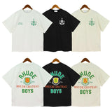 American rhu co-branded marlboro f formula traffic jam coconut tree sunset logo short-sleeved couple t
