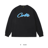 Corteiz patchwork "unicorn arm" print long sleeve american retro casual loose streetwear hip hop t-shirt
