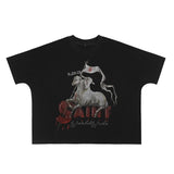 Wholesale billin hip-hop high street cartoon graphic dropped shoulder couple's short sleeve t-shirt