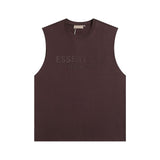 essential double line fog shorts icon laminated stereo letter round neck couple pullover