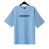 Vtm letter american style no photo printing loose washed distressed short sleeve t-shirt couple outfit
