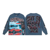 Cross-border wholesale american trend skull metal rock band robot bottom shirt pure cotton looselong sleevest