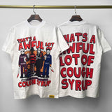 Cough syrup short-sleeved high-quality pure cotton round neck t-shirt fashionprinting breathable short-sleeved summer