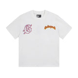 gods short-sleeved heavy weight washed fog high street rock band skull pure cottonprinting t-shirt