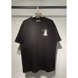 [gram] am peace dove flowing paint graffiti letter starry sky classic logo printing short sleeve couple t-shirt