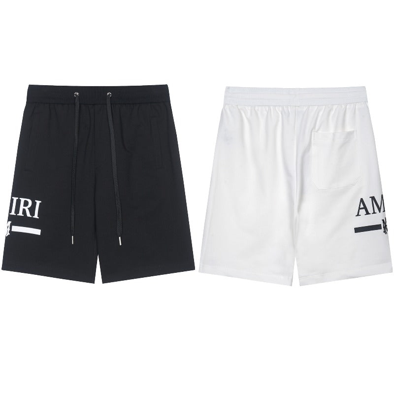 Wholesale amri splatter paint letter logo short sleeve t-shirt couple outfit high quality pure cotton shorts set