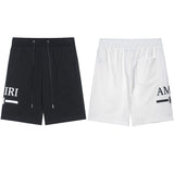 Wholesale amri splatter paint letter logo short sleeve t-shirt couple outfit high quality pure cotton shorts set
