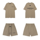 Flocked letter essentials short-sleeved t-shirt hip-hop half-sleeved high street fog american shorts