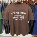 American cole buxton short sleeve men's couple ins high street spring summer loose t-shirt women's cb