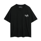 Wholesale foreign trade amir washed distressed tiger head number & letter logo short sleeve t-shirt