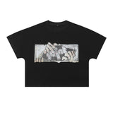 Wholesale billin hip-hop high street cartoon graphic dropped shoulder couple's short sleeve t-shirt