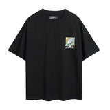 Wholesale foreign trade amir washed distressed tiger head number & letter logo short sleeve t-shirt