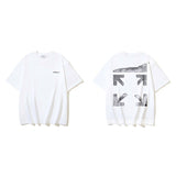 European and american spring/summer ow gradient arrow graphic crew neck short sleeve t-shirt