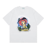Summer collection: casa casablanca print oversized short-sleeve t-shirt - premium heavyweight cotton