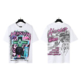 american trend high quality loose t-shirt pure cotton front and rear high-definition printing casualcoupletrendy short sleeves