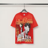 valley washed distressed printed short-sleeved hip-hop loose street t-shirt hooded