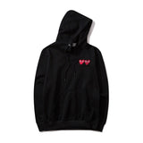 Kawakubo plaloveembroider short-sleeved pure cotton red heart eyes couple t-shirt y star style long sleeves shirt