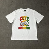 Wholesale foreign trade corteiz devil's island letter logo print short sleeve fog high street couple oversized t-shirt