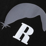 Rhude T Shirts Black Moon Print Loose Casual Short Sleeve Men and Women