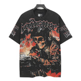 high version gods short sleeve heavy weight washed fog high street skull pure cottonprinting round