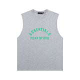 essential double line fog shorts icon laminated stereo letter round neck couple pullover