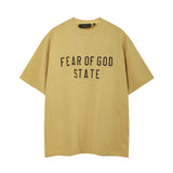Fog icon double line essentials american high street summerloose couple short sleeve trendy heavy weight t-shirt