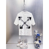 Spring/summer ow splatter graffiti arrow graphic crewneck short sleeve tee