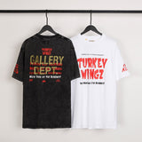 American retro gallery dept. letter print oversized double gauze pure cotton short sleeve t-shirt