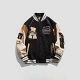 Unisex Baseball Jersey Spring and Autumn Baseball Jacket Loose Couple Embroidered Jacket