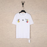 Correct version offow rainbow gradient arrow twill cashew flower graffiti short-sleeved t-shirt