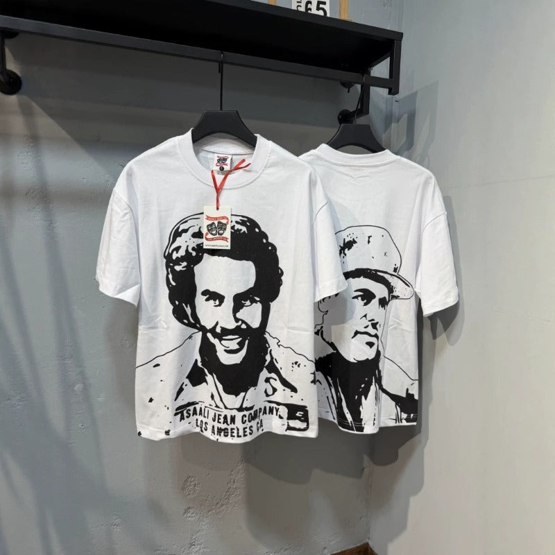 American asaali character print short sleeve t-shirt & trendy shorts set - summer collection