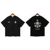 American rhu co-branded marlboro f formula traffic jam coconut tree sunset logo short-sleeved couple t
