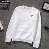 Kawakubo plaloveembroider short-sleeved pure cotton red heart eyes couple t-shirt y star style long sleeves shirt