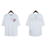 Cross-border pa spray-painted letter short-sleeved palm tree fog high street graffiti logo t