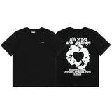 Arte summer tshirt student tops blue rose printing t-shirt casualloose short sleeve trendy