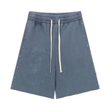 Wholesale saint vanity american washed & drilled short sleeve t-shirt & trendy shorts set for export