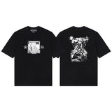 Erd rich second generation loose version american trend quiet eye printing round neck short sleeve t-shirt couple outfit
