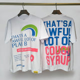 Cough syrup short-sleeved high-quality pure cotton round neck t-shirt fashionprinting breathable short-sleeved summer