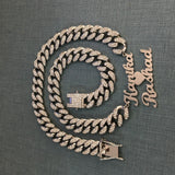 Jewelry Hip Hop Stainless Steel Diamond Pendant Letter Cuban Necklace Customized Word Up