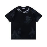 Spring/summer ow splatter graffiti arrow graphic crewneck short sleeve tee
