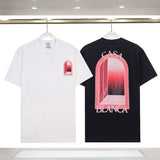 Foreign trade summer casa blanca letter print casual loose fit short sleeve t-shirt